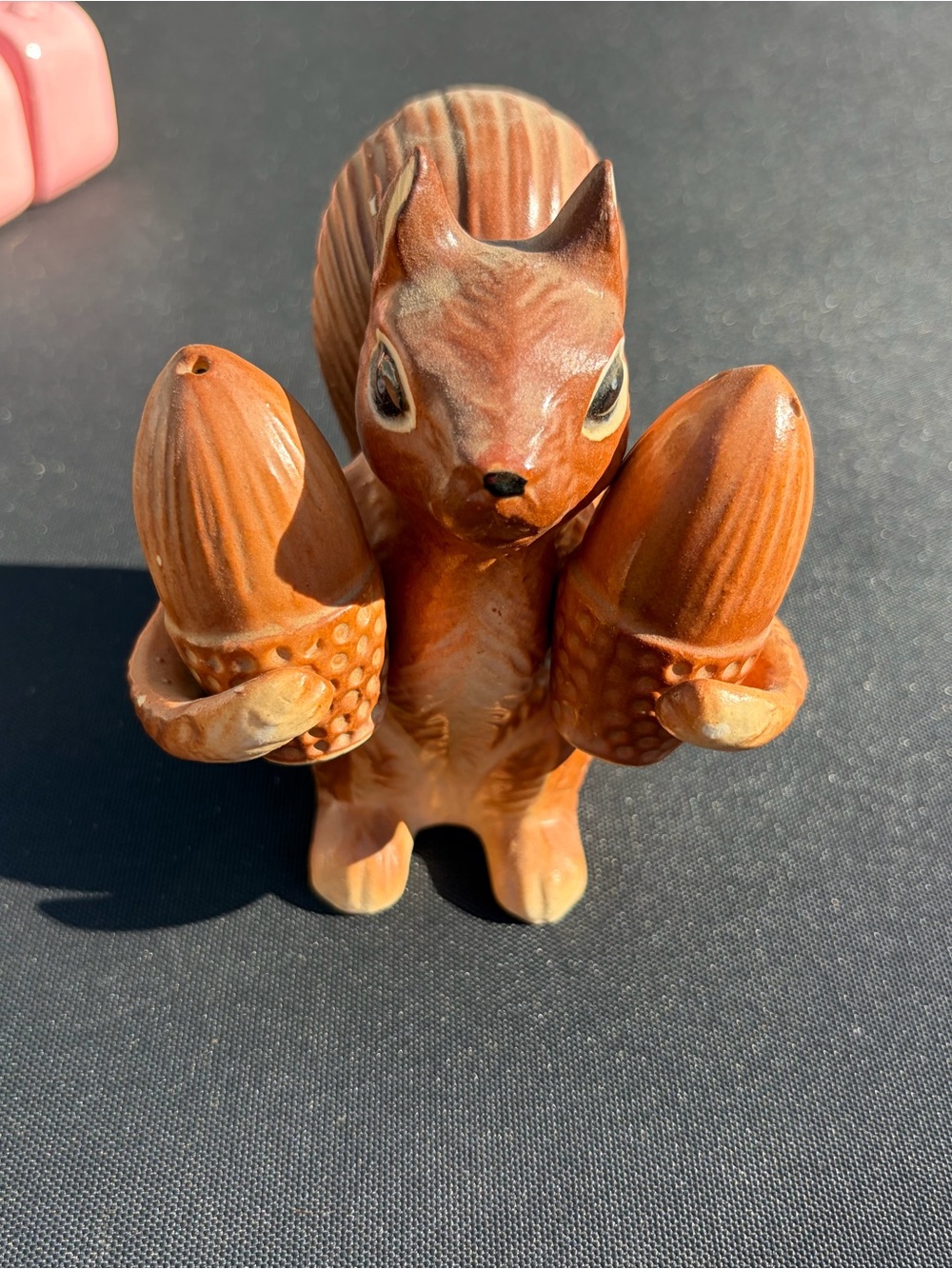 Brown Squirrel Figurine Salt and Pepper Shakers - Decorative Small Pets Accent